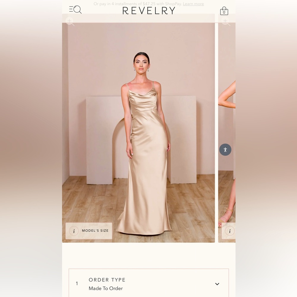 COPY - Revelry Gold Champagne Dress / Gown. Bridesmaids Dress.